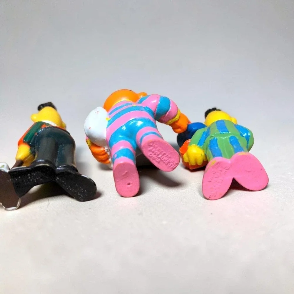 VTG Applause Sesame Street Bert Ernie PVC Figure Lot Pajama Candle Croquet 1980s